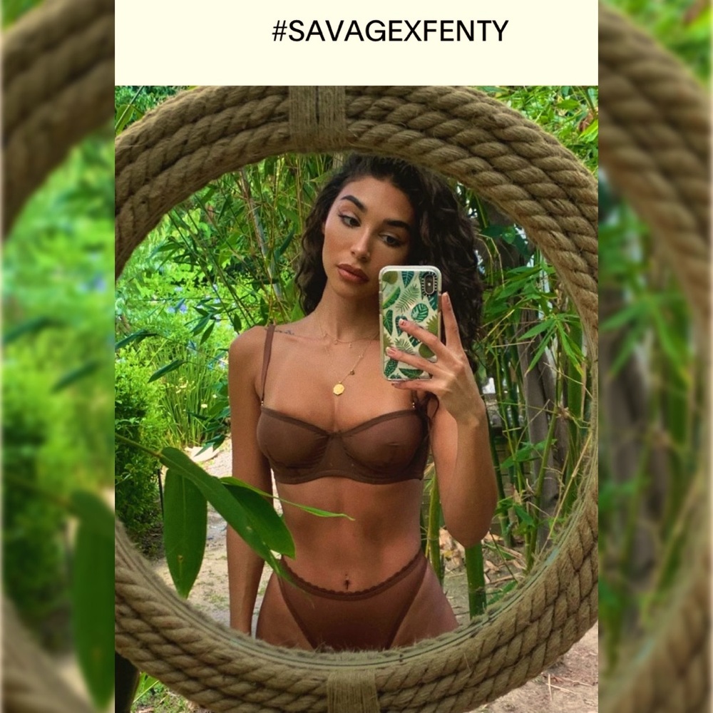 Savage X Fenty Mesh Bra Brown Sugar Nude